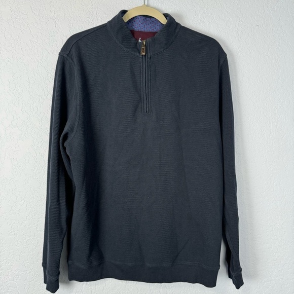 Tailorbyrd Collection Mock Neck 1/4 Zip Long Sleeve Sweater Shirt Large - Picture 1 of 6